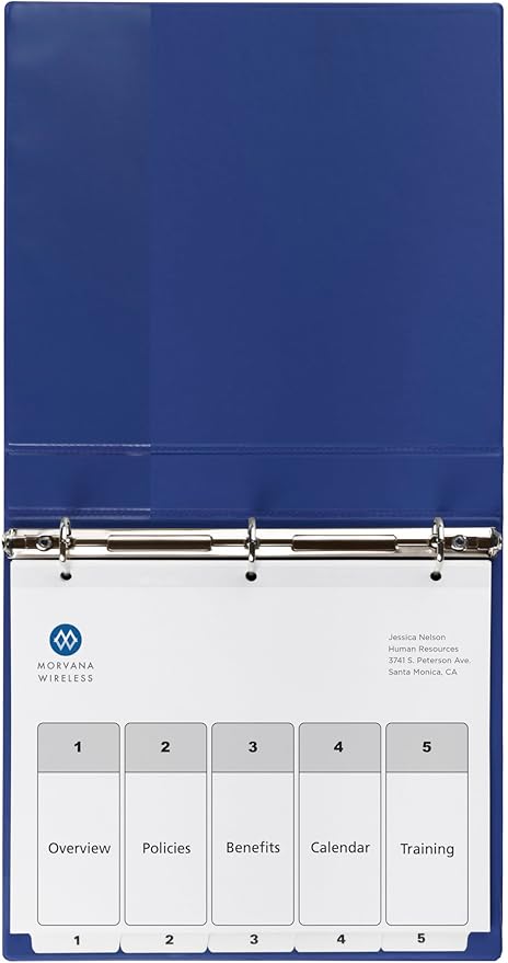 Avery Dividers for 3 Ring Binders, 5 Tabs per Set, Customizable Table of Contents, Classic White Tabs, Great for Organizing Reports, Projects, and More (6 Sets of 11821) (Pack of 12)