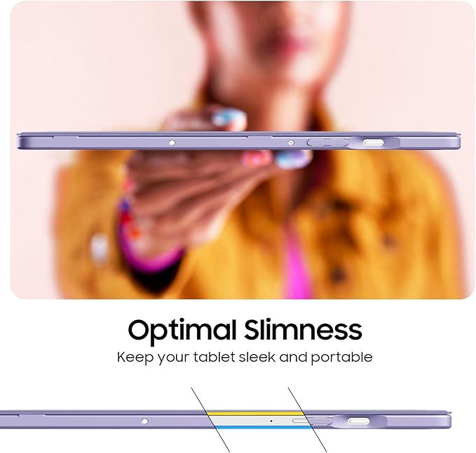 Fintie Hybrid Slim Case for Samsung Galaxy Tab S10 Lite/ S10 FE/ S9 FE 10.9 Inch/Tab S9 11 Inch with S Pen Holder, Shockproof Cover with Clear Transparent Back Shell, Auto Wake/Sleep, Lilac Purple