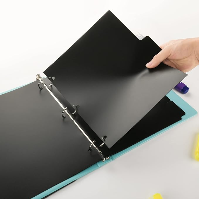 3 Ring Binder Dividers with 5-Tabs for Letter Size, 1/5 Cut, 3-Hole Punched, Write & Erase Plastic Binder Dividers Extra Durable Section Index Dividers for Binders, Pack of 20 Sets, 100 Dividers Total