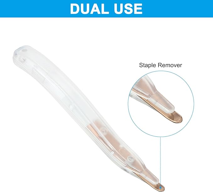 PATIKIL Staple Remover, 2 Pack Magnetic Staple Puller Desktop Removal Tool Cutting Tool for Office Home, Clear