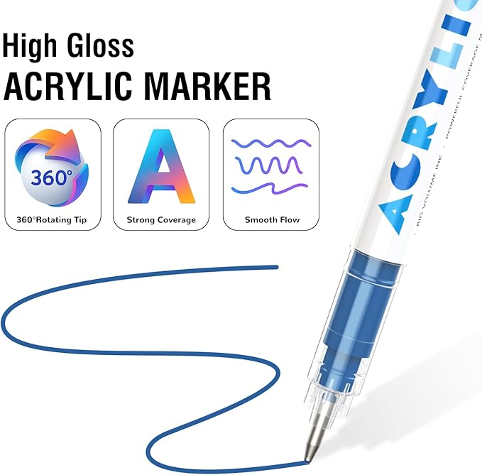 Guangna Pink Acrylic Gel Pens 12 Color, Colored Pens for Journaling, Coloring Books, Calligraphy, Note Taking & DIY Crafts, RollerBall Pen Tip