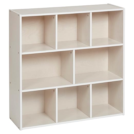 ECR4Kids Streamline 8-Compartment Storage Cabinet, 36in, Classroom Furniture, White Wash