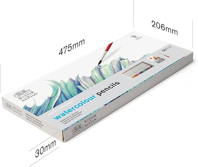 Winsor & Newton Studio Collection Artist Pencils, Watercolour Pencil Box Set, 50 piece