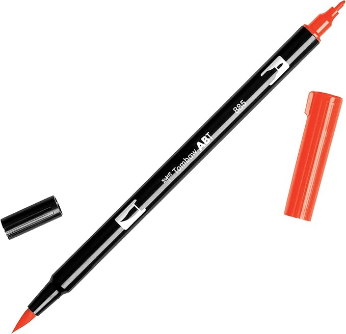 Tombow Dual Brush Pen Art Marker, 885 - Warm Red, 1-Pack