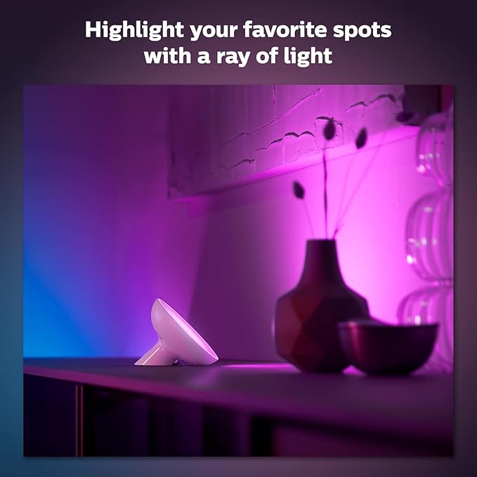 Philips Hue Bloom Smart Table Lamp, White - White and Color Ambiance LED Color-Changing Light - 1 Pack - Control with Hue App - Works with Alexa, Google Assistant, and Apple Homekit