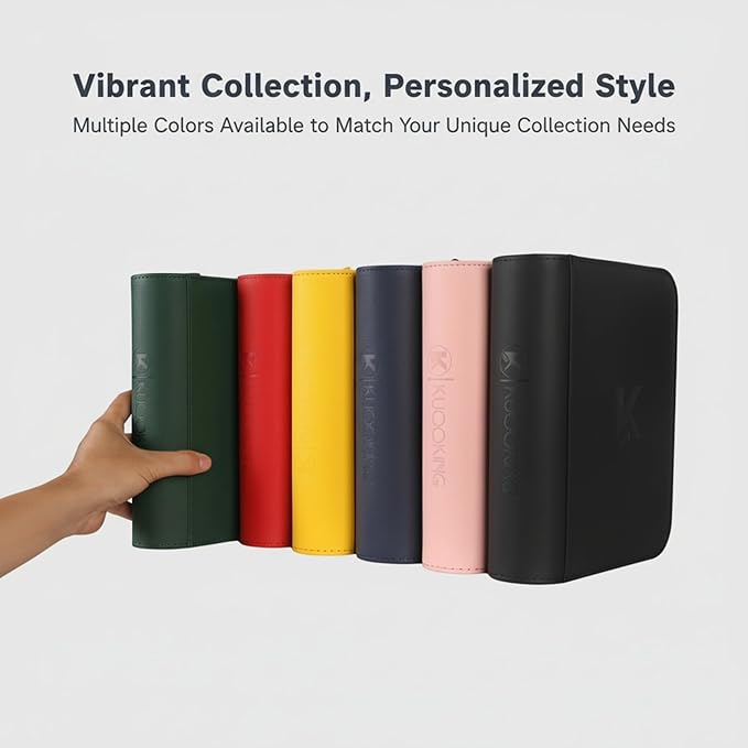 336 Card Binder, 4-Pocket Zipper Binder for Trading Cards, Side Loading Water-Resistant Album for MTG, TCG & Sports Cards (Green)