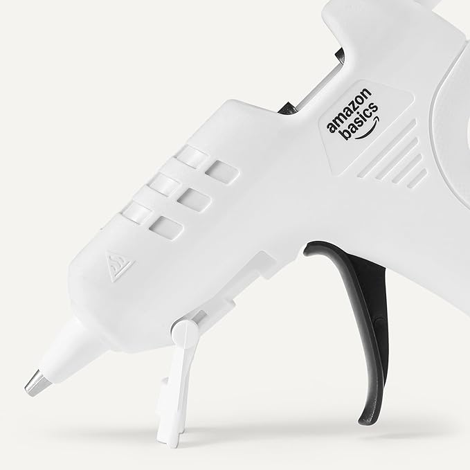 Amazon Basics Hot Glue Gun Kit with 30 Glue Sticks, High Temp for School Crafts DIY Arts and Quick Home Repairs, NA Plug, 20w, White