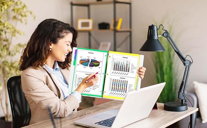 24Pcs/3 Sets Binder Dividers for 3 Ring Binder,8 Tab Binder Plastic Page dividers with Tab,8TAB Set,Multicolor