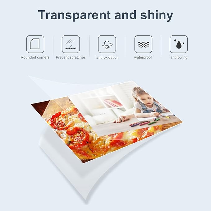 300 Pack 3 Mil Thermal Laminating Pouches, Plastic Laminating Sheets, 9 x 11.5 Inch, 5 x 7 Inch, 4 x 6 Inch, 3.7 x 5.3 Inch, 2.2 x 3.7 Inch for Letter, Photo, Note, ID Badge and Business Card Sizes