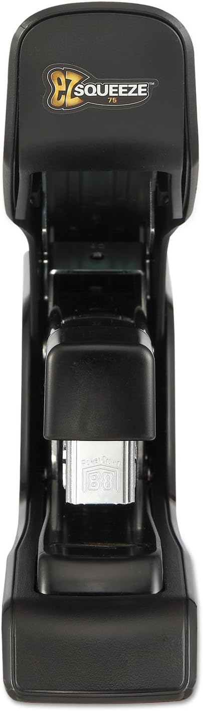 Bostitch Office EZ Squeeze 75 Sheet Flat Clinch Stapler, Reduced Effort, Black (B875)