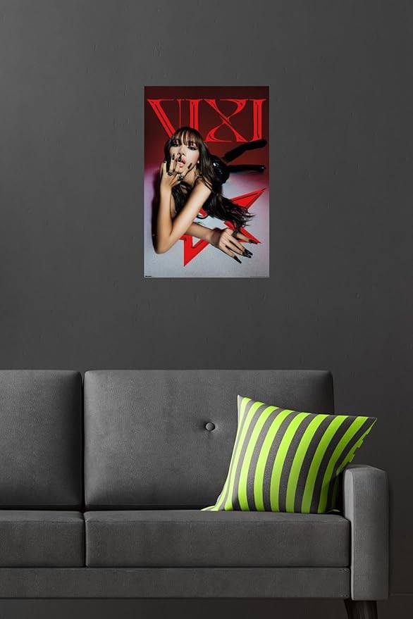 LISA - VIXI Red Star Wall Poster, 22.4L" x 14.7W", Premium Poster & Mount Bundle