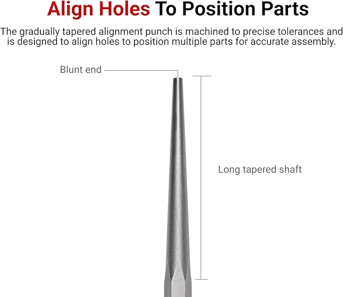 TEKTON 1/4 Inch Alignment Punch | 66177 | Made in USA