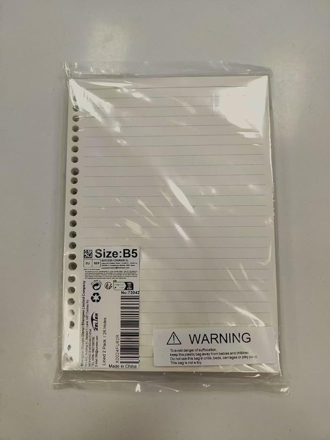 6 Pack A5 6 Holes Binder 2 Pockets Plastic Binder Folders Waterproof 6 Holes Holder for Receipt Ticket (2 Pocket, A5)