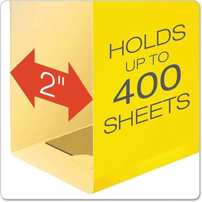 Pendaflex Extra Capacity Reinforced Hanging Folders, 2", Legal Size, Yellow, 1/5 Cut, 25/BX (4153x2 YEL)