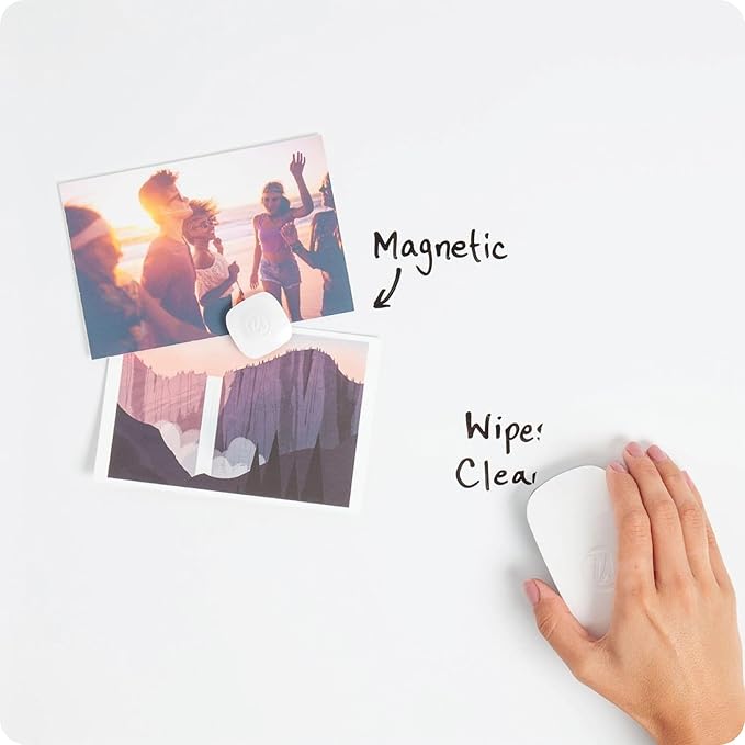 U Brands Contempo Magnetic Dry Erase Board White Board, 11" x 14", Gray Modern Frame, Includes Magnet and Marker