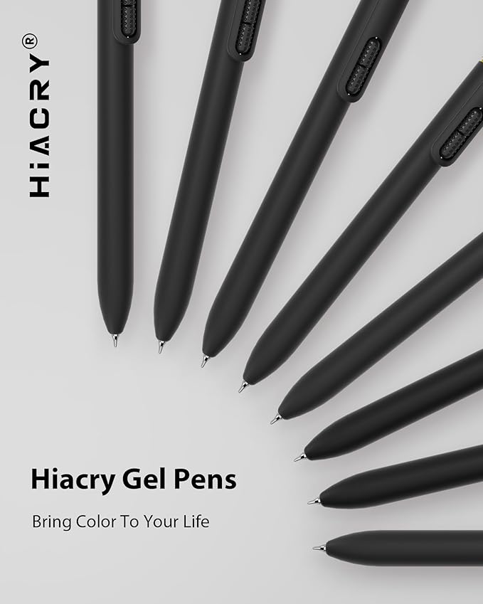 8 Pcs Gel Pens - 0.7mm Fine Point Smooth Writing Black Ink, Quick-Dry Long Lasting Fidge Pens, School & Office Supplies for Men Women (8 Count, Black Ink)
