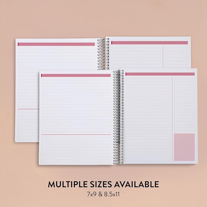 Erin Condren 8.5" X 11" Spiral Bound Productivity Notebook, Kaleidoscope Colorful, Functional 160 Lined Page and 80Lb Thick Paper Spiral Notebook, Stickers Included