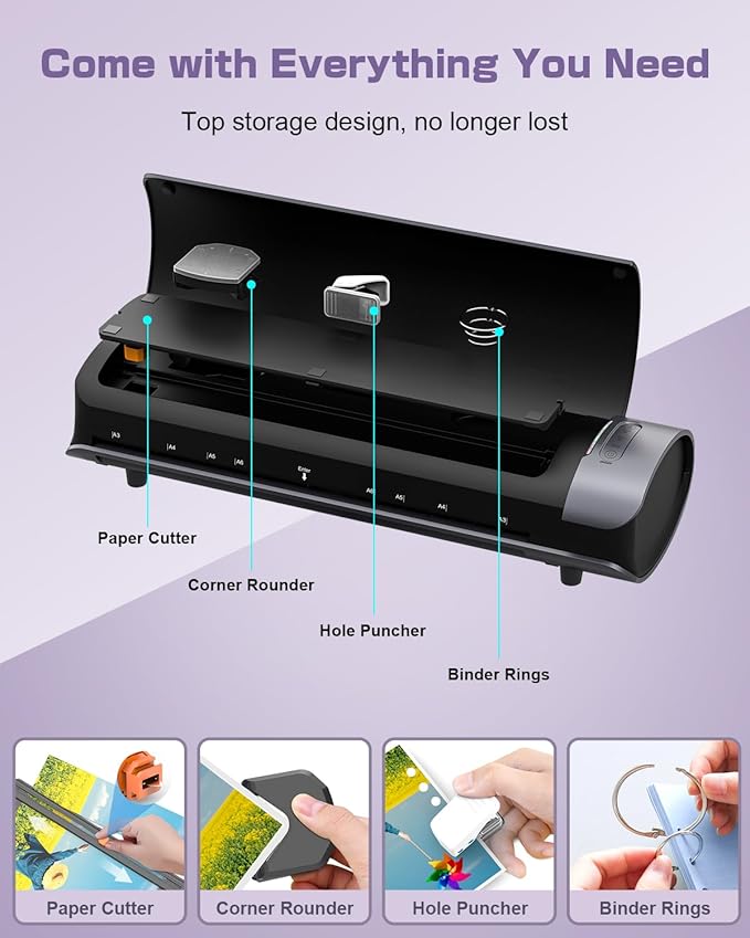 Office Presentation Laminator Machine 11x17 with Laminating Sheet A3/A4/A5, 3/5 Mil Thermal Cold Laminating Machine 13 inch Wide, 60s Warm-Up Office Presentation Laminator Machine (Gray)