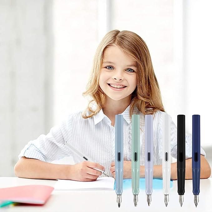 GC QUILL Calligraphy Fountain Pen Set- 7 with Different Nibs and 40 Ink Cartridges for Beginners- MU-09