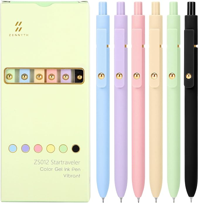 Ddaowanx Colorful Gel Pens, 0.5mm Fine Point Retractable, Cute Pens with Colored Writing and Sketching, Nursing School Essentials,School Supplies, Gifts for Nurse (24Pcs-Aesthetic Colors)