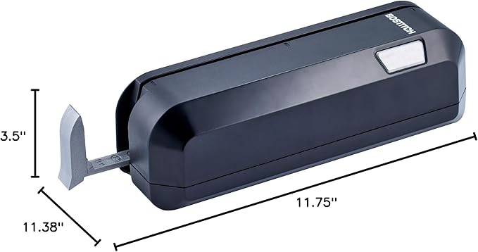 Bostitch Office Electric 3-Hole Punch, Dual Paper Loading, Heavy Duty, Jam-Free 20 Sheet Capacity, AC Adapter or Battery Powered, Space Saving, Black, (EHP20-BLK)