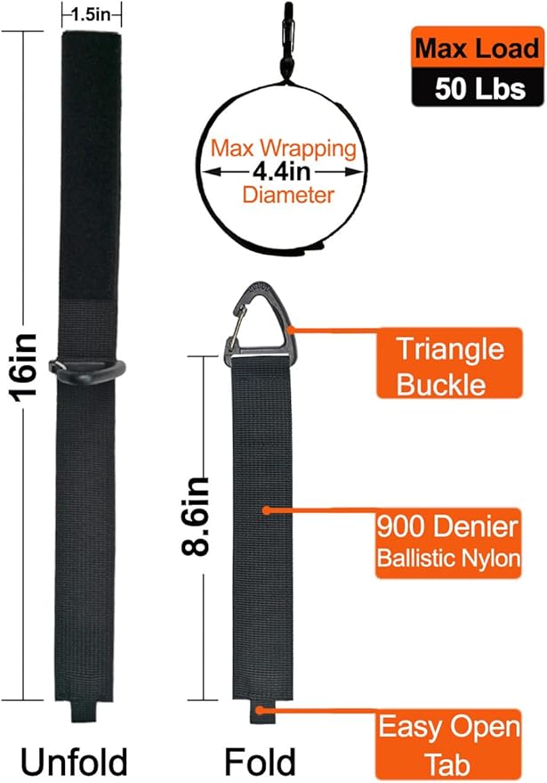 Extension Cord Holder Organizer(4 Pack L), Extension Cord Hanger for Garage Organization and Storage, 16-Inch Heavy Duty Storage Straps, Garage Gadgets for Men