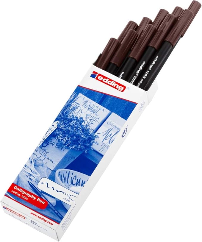 edding 1255 5 mm Calligraphy Pen - Dark Brown (Pack of 10)