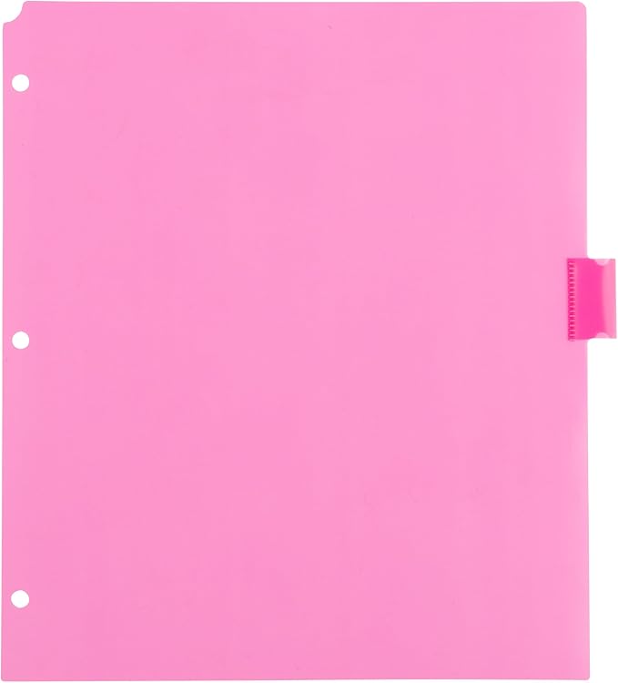 JAM PAPER Plastic Index Tab Dividers - 8-Tab - 9 3/4 x 11 1/2 - Multicolor - 2 Sets of 8 Tabs/Pack