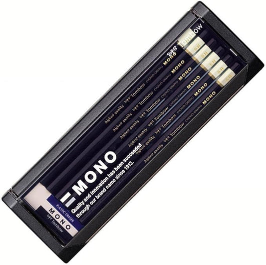Tombow Mono-5H Premium Pencil, 5H MONO (High Standard Pencil with Ultra Fine Particles), Includes MONO Eraser, Drafting, Drawing, 1 Dozen