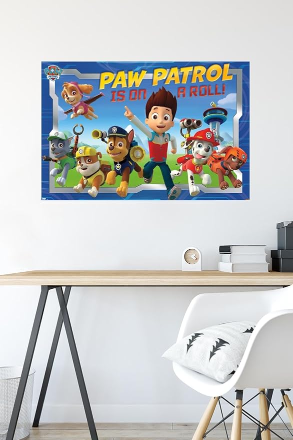 Nickelodeon Paw Patrol - Crew Wall Poster, 34L" x 22.4W", Premium Poster & Mount Bundle