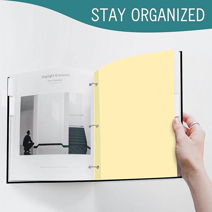 5-Tab Binder Dividers for 3 Ring Binder, Insertable Clear Big Tabs, Bulk Letter Size Paper Divider, 8.5 x 11 inch, 12 Sets (60 Dividers Total)