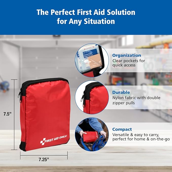 First Aid Only 313 Piece Home & Go Emergency First Aid Kit (91081)