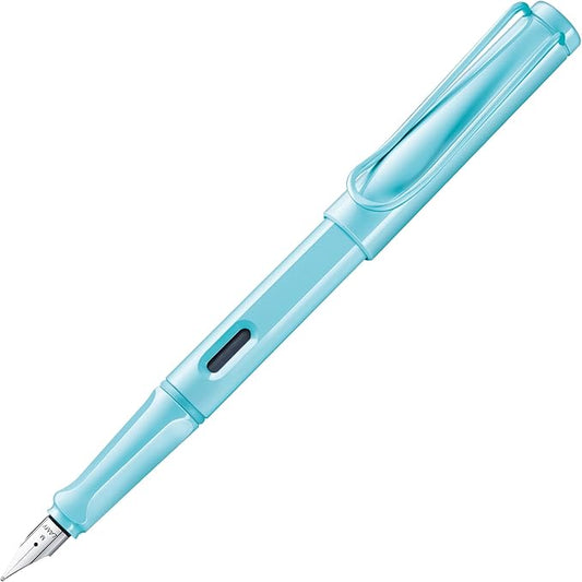 LAMY safari aquasky - Fountain Pen with ergonomic grip & polished steel nib in size M - ideal for any Writing & Calligraphy - including LAMY T 10 blue cartridge - Right-Handed