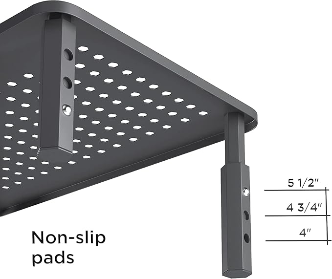EVOOMI Monitor Stand Riser - Upgraded for Faster Productivity - Anti-Skid, HD Hexagonal Steel - Free Cable Ties - Computer Stand - Laptop, Desktop, Printer, iMac (Simple)