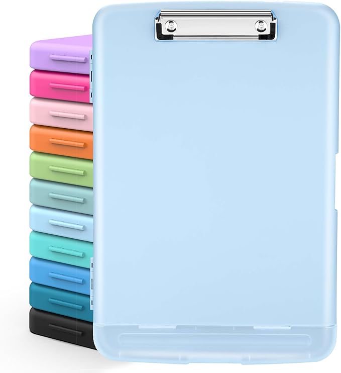 Sooez Clipboards with Storage, High Capacity Clip Boards 8.5x11 with Storage, Heavy Duty Nursing Clipboard Folder, Plastic Clipboard with Pen Holder for Women Teachers Work, School & Office Supplies