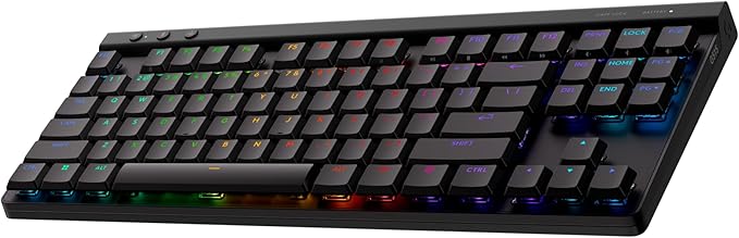 Logitech G515 Wireless Gaming Keyboard TKL, LIGHTSYNC RGB, Thin Tenkeyless Design, Double-Shot PBT Keycaps, Tactile Brown Mechanical Switches - Black (Renewed)