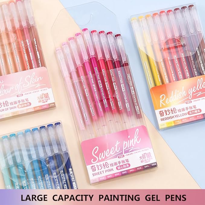 Gel Pens with Fine Point 0.6mm, 9 Colors Drawing Pencils for Adult Coloring Books Smooth Writing Pen Set for Journaling(Colorful Black)