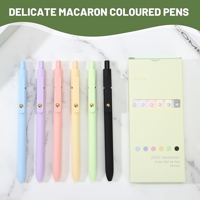 Ddaowanx Colorful Gel Pens, 0.5mm Fine Point Retractable, Cute Pens with Colored Writing and Sketching, Nursing School Essentials,School Supplies, Gifts for Nurse (24Pcs-Aesthetic Colors)