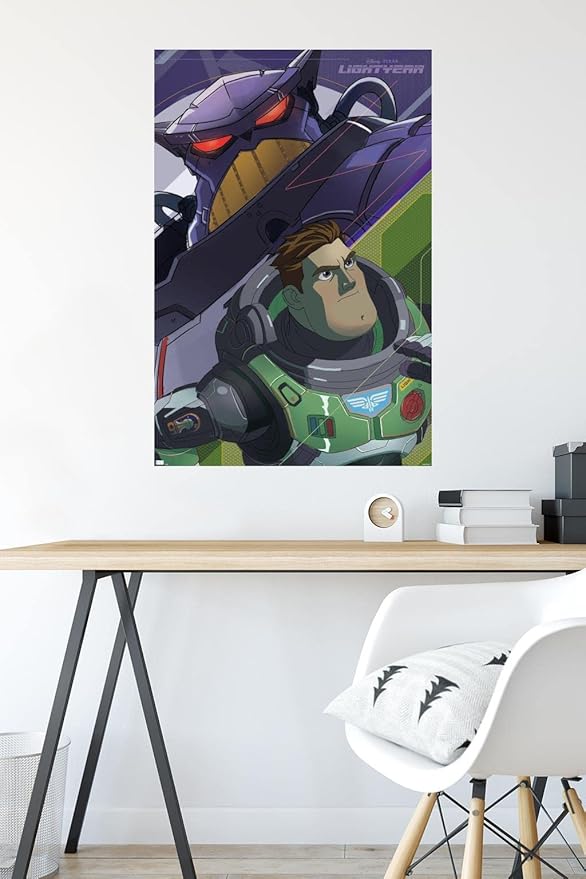Trends International Disney Pixar Lightyear - Buzz and Zurg Wall Poster, 22.375" x 34", Premium Poster & Mount Bundle