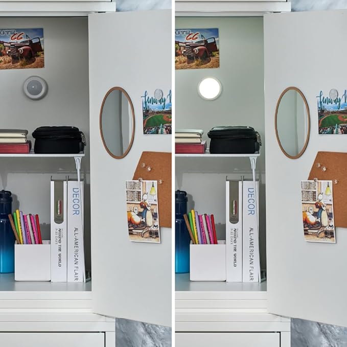 LockerMate by Bostitch 10-Piece Fashion Locker Kit with 12"" Stac-A-Shelf, Includes Mirror, Cork Board & Push Light, White/Crystal