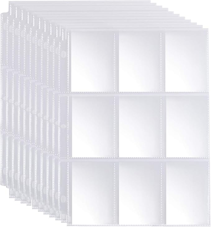 9 Pocket Page Protector - 648 Pockets Premium Double Side Trading Card Sleeves Pages for 3 Ring Binder, Standard Size Card Sheets Protectors