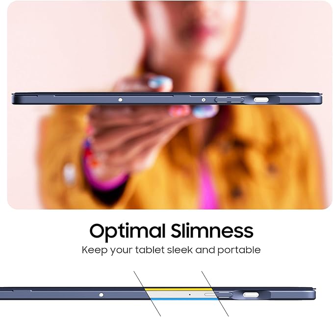 Fintie Hybrid Slim Case for Samsung Galaxy Tab S10 Lite/ S10 FE/ S9 FE 10.9 Inch/Tab S9 11 Inch with S Pen Holder, Shockproof Cover with Clear Transparent Back Shell, Auto Wake/Sleep, Navy