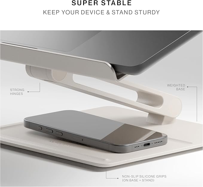 Native Union Desk Laptop Stand – Height Adjustable Ergonomic Computer Stand – Compatible with MacBook Air/Pro, iPad, Dell, HP, Lenovo, Microsoft Surface & Laptops & Tablets Up to 5kg (Black)