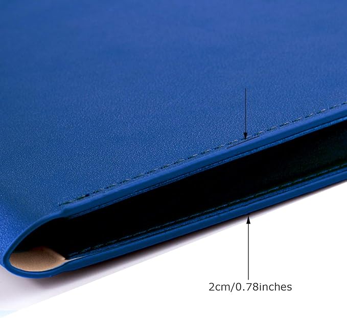 Enyuwlcm PU Leather A4 File Folder Document Holder Waterproof Portfolio Envelope Folder Case with Invisible Magnetic Closure Blue