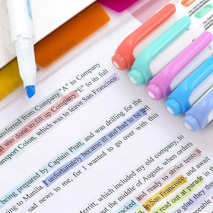 YOOUSOO 25 Pack Pastel Highlighters Assorted Colours, Dual Tip Bible Highlighter, Chisel Tip Mild Highlighters No Bleed Fluorescent Highlighter Pens for School Student Office Journals