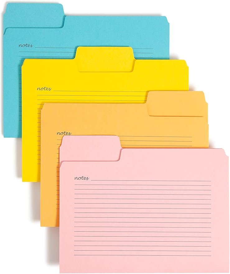 Smead SuperTab Notes Folder, Oversized 1/3-Cut Tab, Letter Size, Assorted Colors, 12 per Pack (11650)