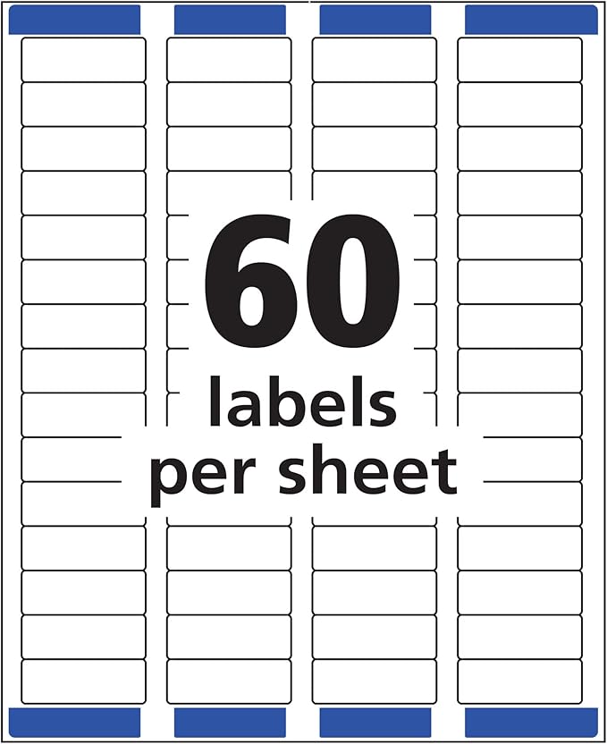 Avery Printable Return Address Labels with Sure Feed, 0.5" x 1.75", White, 6,000 Blank Mailing Labels (05155)