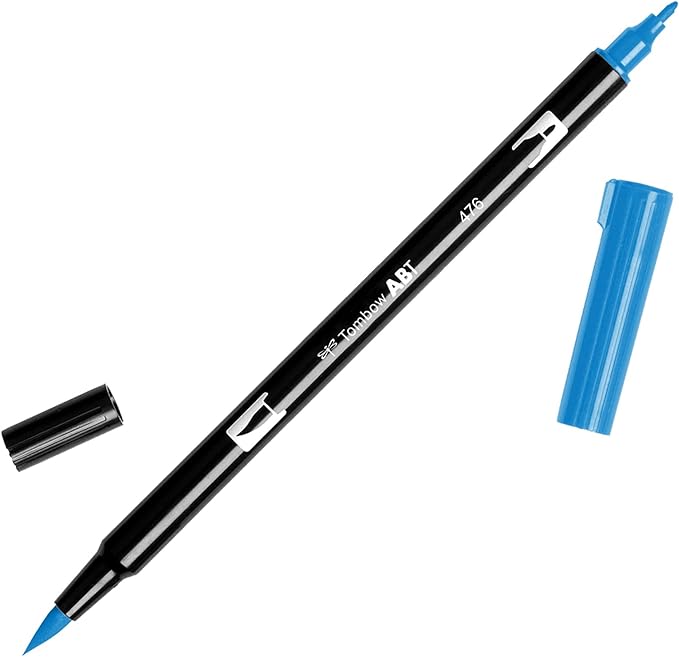 Tombow Dual Brush Pen Art Marker, 476 - Cyan, 1-Pack