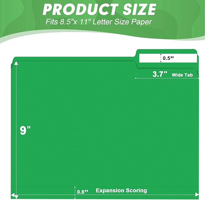 File Folder, HERKKA 30 Pack 1/3 Cut Tab File Folders, Colored File Folders Designed for Office and Classroom Use, Letter Size, Assorted 6 Colors