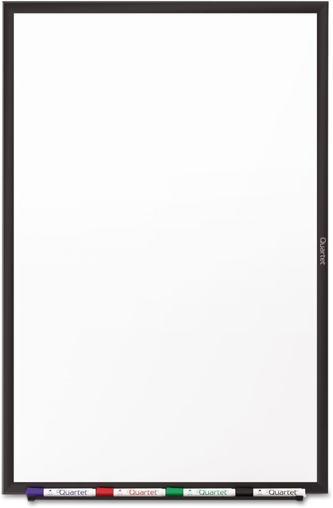 Quartet Whiteboard, Non-Magnetic Dry Erase White Board, 5' x 3', Total Erase, Black Aluminum Frame (S535B)